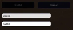Example of disabled gui widgets.