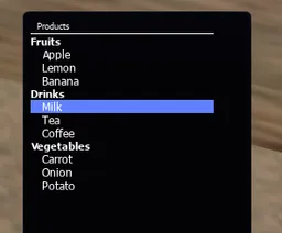 Example grid list with sections.